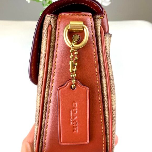 Coach 89089 Signature Canvas Cassie Crossbody 19 in Tan Rust - Picture 13 of 13